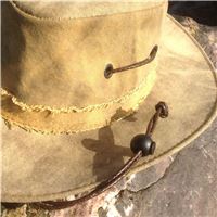 Woven leather strap for hat