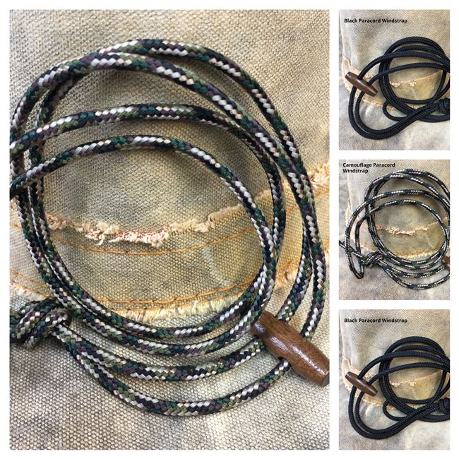 Hat Wind Strap made from soft Paracord with a wooden toggle