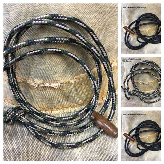 Hat Wind Strap made from soft Paracord with a wooden toggle