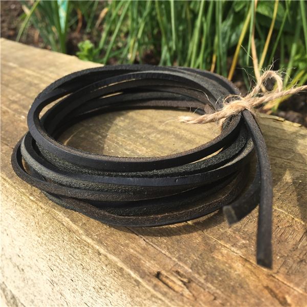 Square Leather Laces - Black (1 Pair Pack) Shoelaces | Unisex by Shoelaces Express
